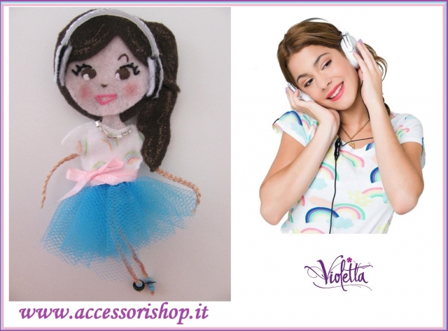 Spilla Violetta con cuffie